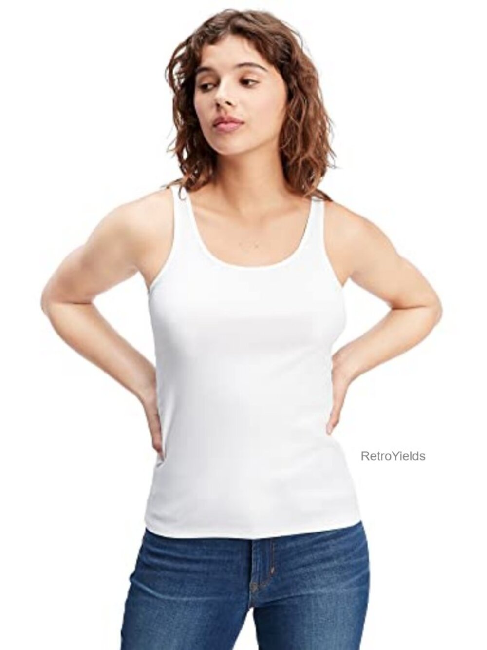 Slim Fit Sleeveless Scoop Neck Cotton Tank Top Casual Layering Essential